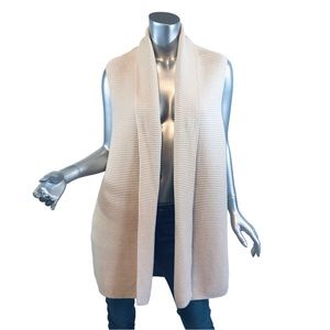 Gap for Good L Sleeveless Cream Beige Sleeveless Sweater Cardigan Vest Lagenlook